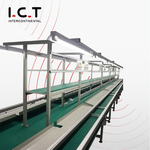 ICT LED TV SMT Assemblage Transportbandlijn met werktafels