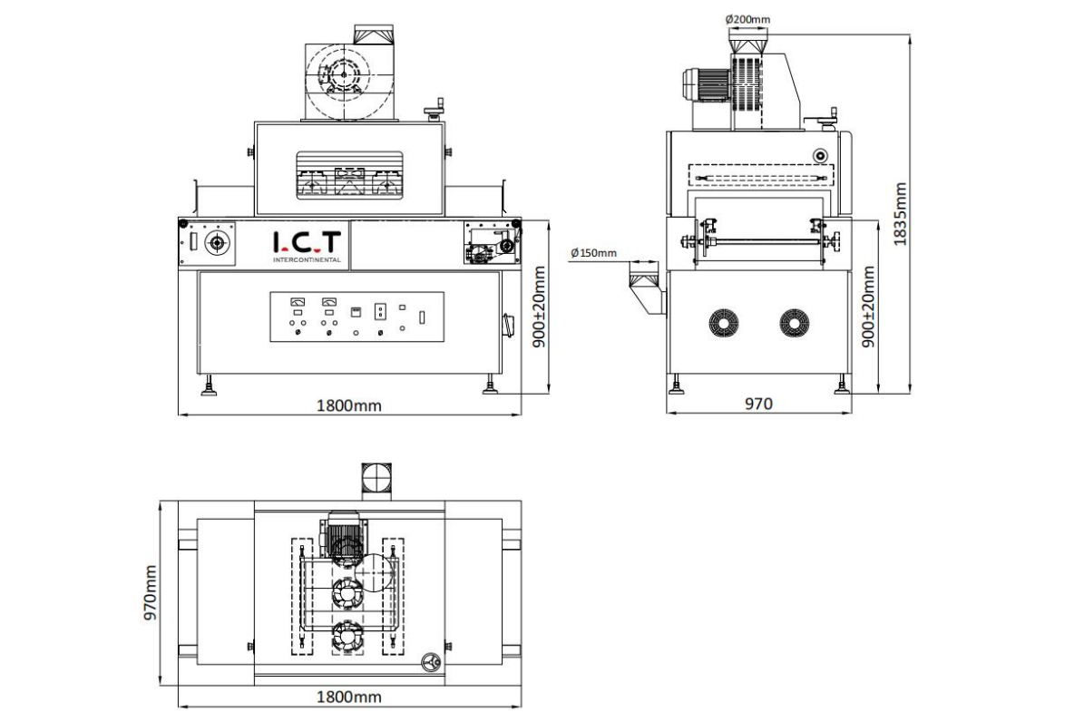Afmeting van UV-oven
