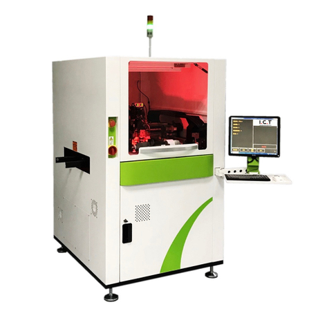 ICT |4-koppen multifunctionele SMT automatische transfer-etiketteringsplaatsingsmachine