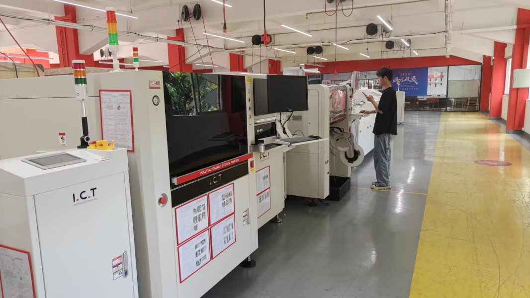 Ingenieur die de functionaliteit van de apparatuur inspecteert op het ICT-hoofdkantoor v&oacute;&oacute;r verzending.