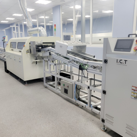 ICT | Golfsoldeermachine met flux voor grote PCB-onderdelen 