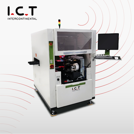 ICT |4-koppen multifunctionele SMT automatische transfer-etiketteringsplaatsingsmachine