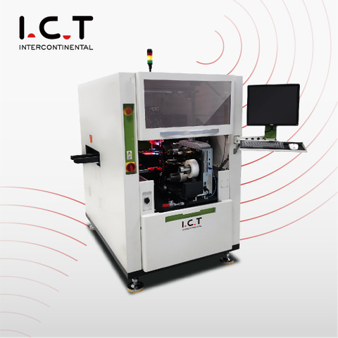 ICT |4-koppen multifunctionele SMT automatische transfer-etiketteringsplaatsingsmachine
