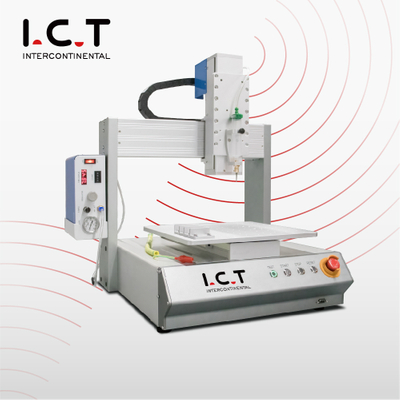 Off-line conforme coatingmachine voor PCB's met vloeibare lijm
