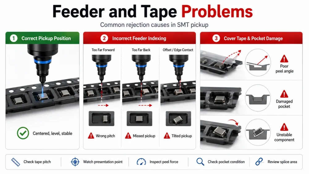 Problemen met de invoer en tape zijn vaak voorkomende oorzaken van afwijzing.webp