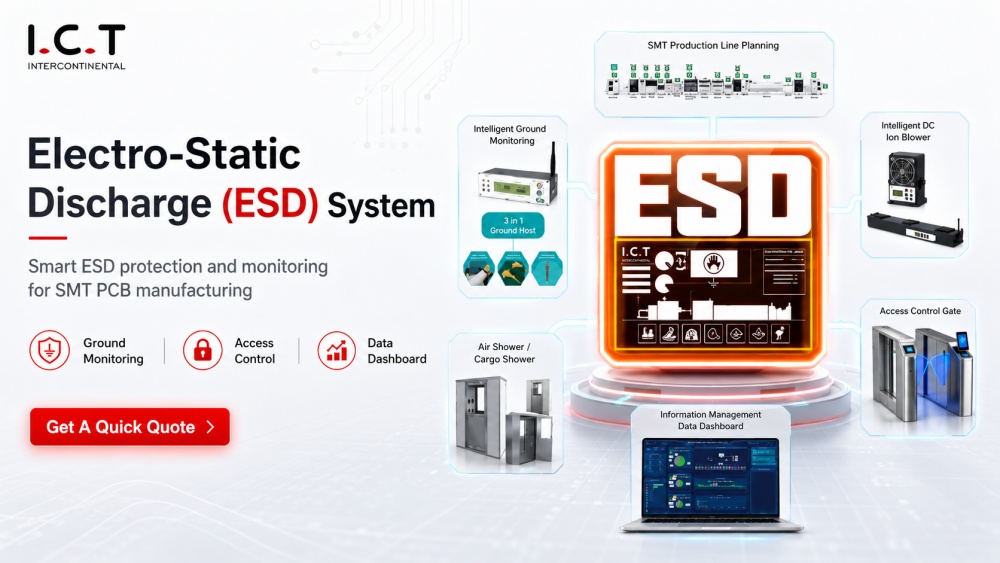Elektrostatisch ontladingssysteem (ESD) bij de productie van SMT-PCB's