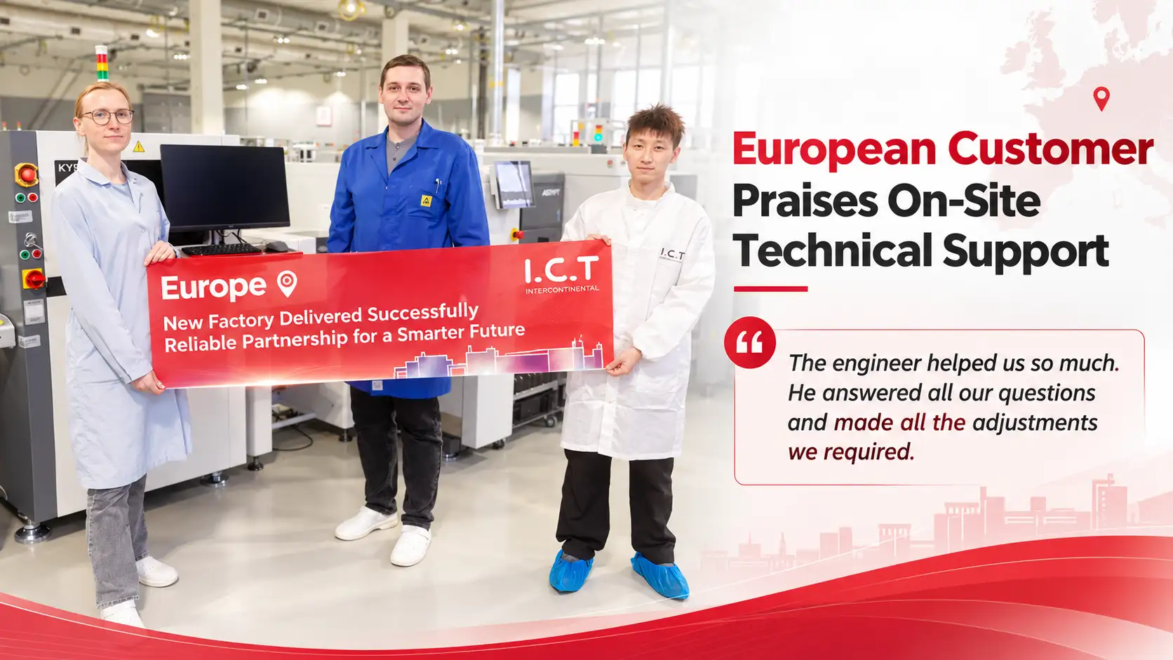 Europese klant prijst ICT on-site technische ondersteuning voor SPI AOI Training.webp